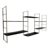 Modular black metal shelf