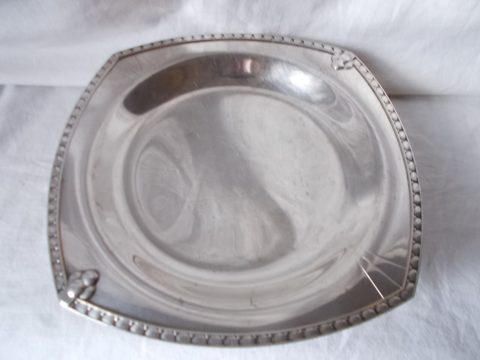 Art Deco style silver metal dish