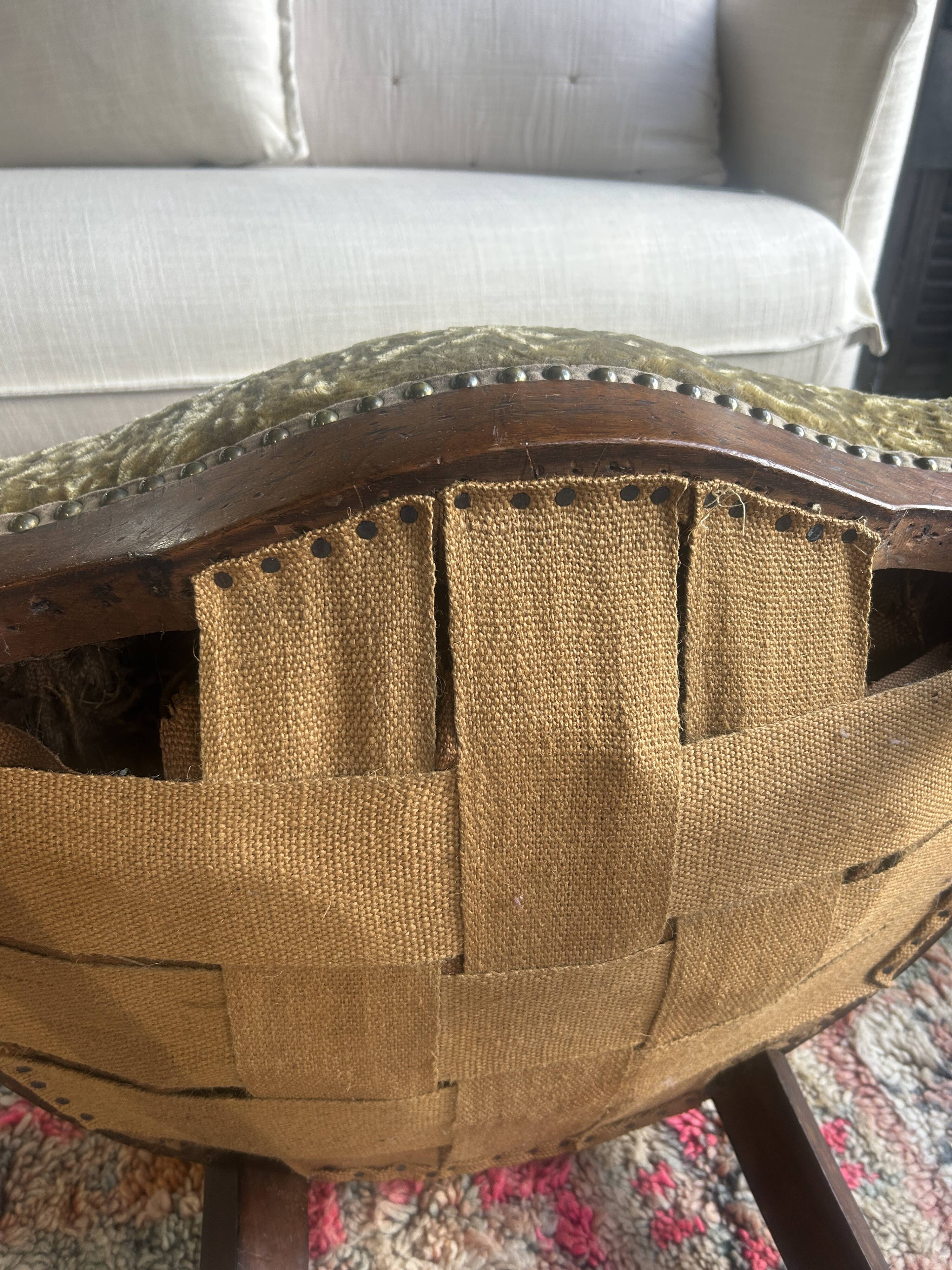 Restoration period armchair in solid walnut – France, circa 1820-1830
