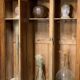 Old industrial cloakroom 1910 in oak and enamelled plate