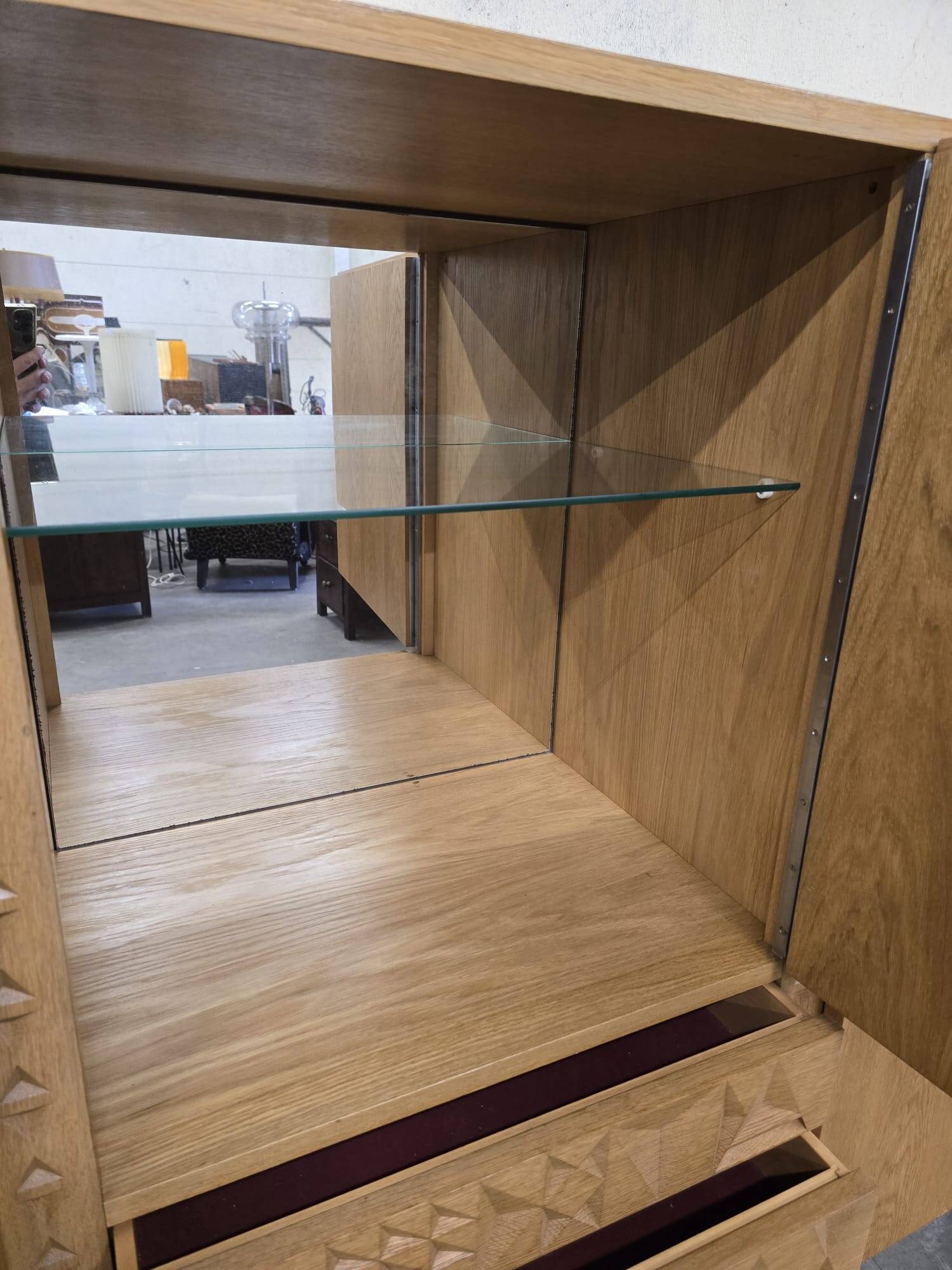 XL vintage mid-height wardrobe with brutalist accents