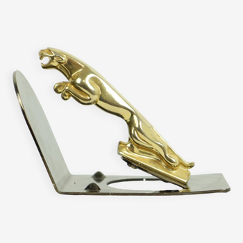Copper Jaguar Emblem on Pedestal Car Solid Brass Paperweight