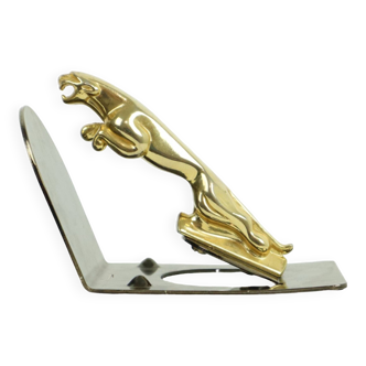 Copper Jaguar Emblem on Pedestal Car Solid Brass Paperweight