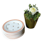 Set of 12 floral dessert plates