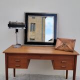 Design mirror in chromed metal vintage quality manufacture Italy, 1970s