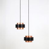Set of 2 Fog & Mørup / Jo Hammerborg “Juno” pendant lamps / Mid-century Danish modern design / Copper / 1960s / 1970s