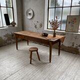 Farmhouse table in oak and walnut 2m