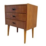 Small Danish chest with 3 drawers in teak finer