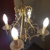 4-burner chandelier with crystal tassels