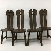 Set of 4 Belgian Brutalist Dining Chairs from De Puydt, 1970’s