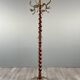 Twisted wooden coat rack with gilded bronze, 20th century