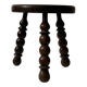 Tabouret bas - table d'appoint  tripode en bois perlé