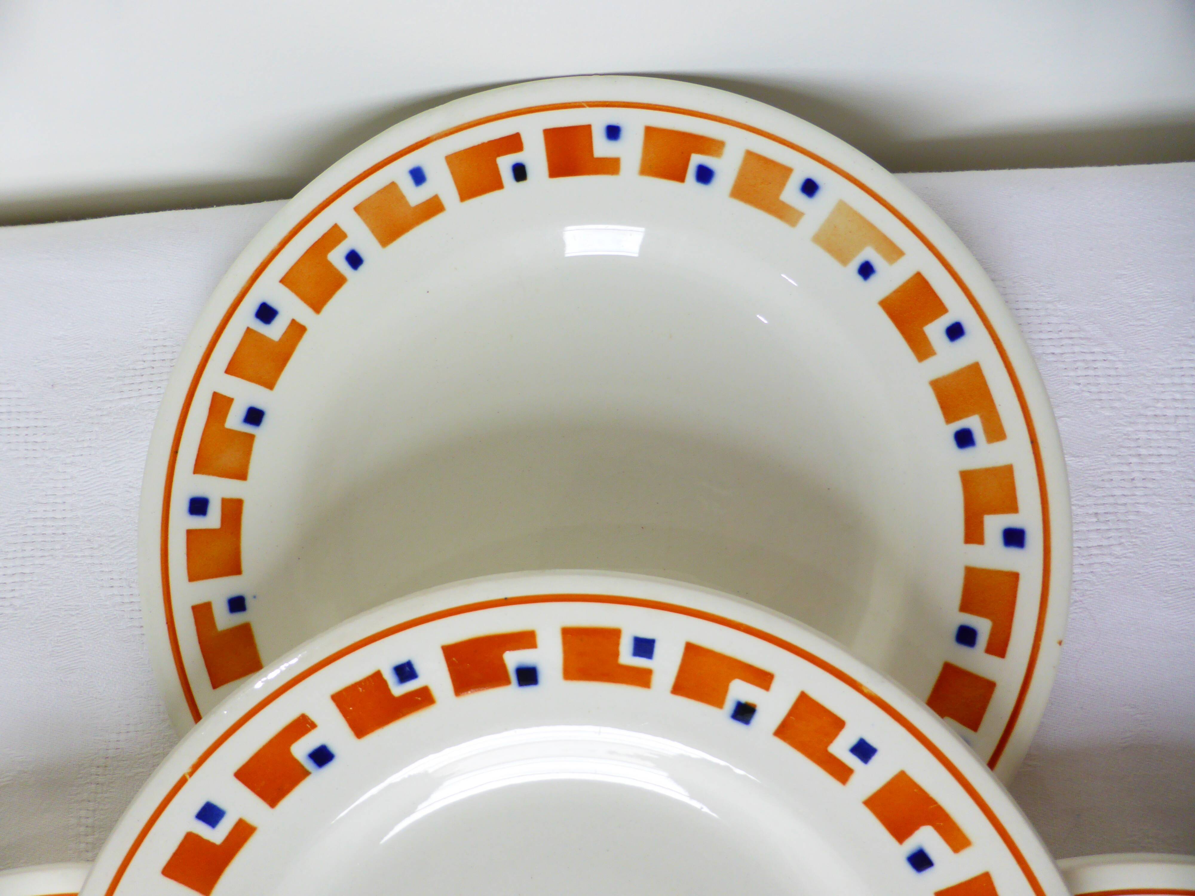 4 flat plates in iron earth from Salins, Lucette model 210809