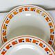 4 flat plates in iron earth from Salins, Lucette model 210809