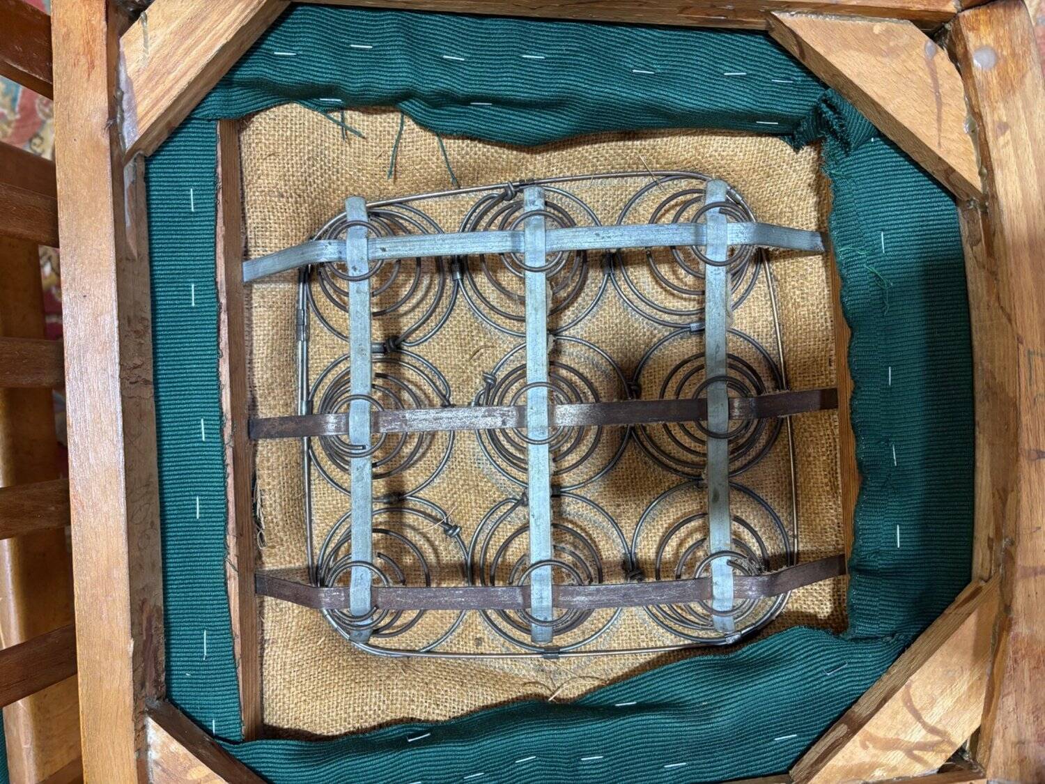 Set of 6 1950s beech chairs.