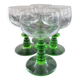 Set of 4 engraved white wines