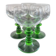 Service of 4 engraved white wine glasses