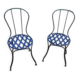 Old iron garden chairs
