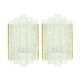 Pair Of Mid Century Modern Ice Glass Wall Lights From Doria, Germany, 1960s
