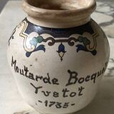 Old mustard pot with floral decoration Digoin
