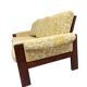 Vintage wooden sofa / armchair with yellow accent