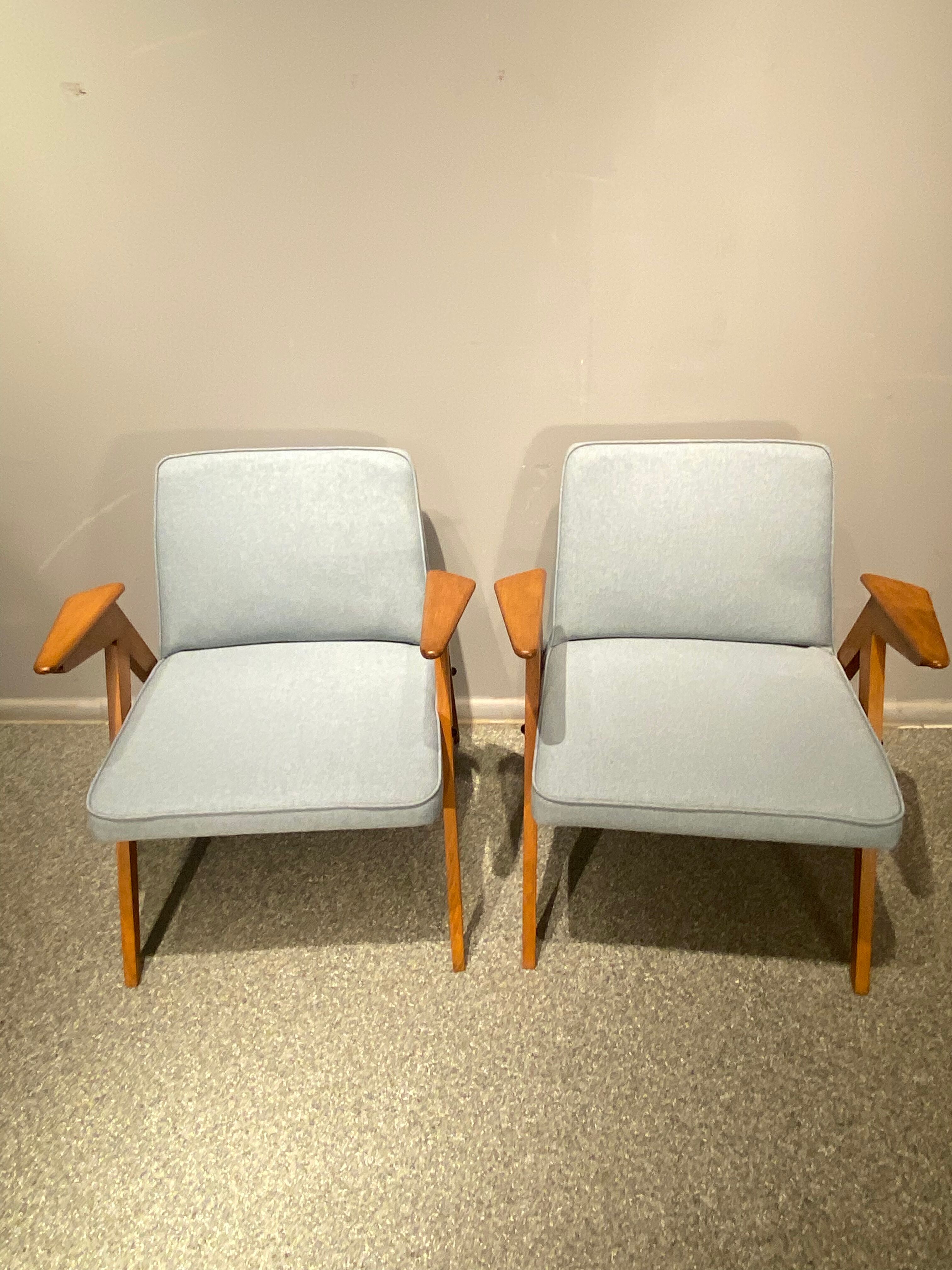 Armchairs model 366 "Bunny" by J. Chierowski vintage