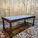 Louis XIII style solid oak coffee table with cross-shaped legs