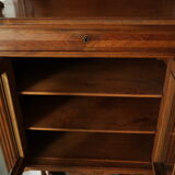Louis XVI style music cabinet display case in 20th century walnut