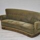 1960s, Danish 3-seater "Banan" sofa, original green velour.