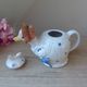Madame Goose Stoneware Teapot with Umbrella and Bonnet