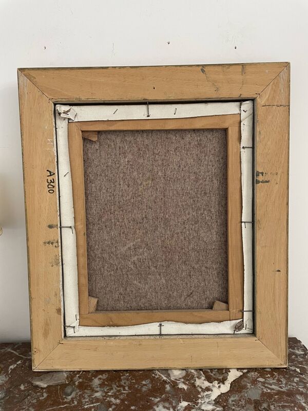 Peinture à l'huile, nature morte au bouquet, fleurs, signé betez, décor floral, cadre bois, art