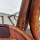 set of 3 curved wooden bistro chairs with patterns
