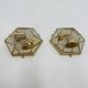 Set of 2 hexagonal wall lamps by Sothis, Italy 1980s