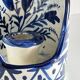 Blue ceramic hand candle holder vintage craft