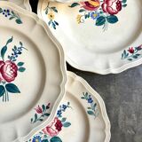 6 flat plates in Digoin Sarreguemines earthenware, "Yann" service