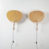 Pair of Uchiwa II wall lights by Ingo Maurer, Design M 1973