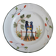 Old hand-painted ceramic plate: 2 birds on a fence.