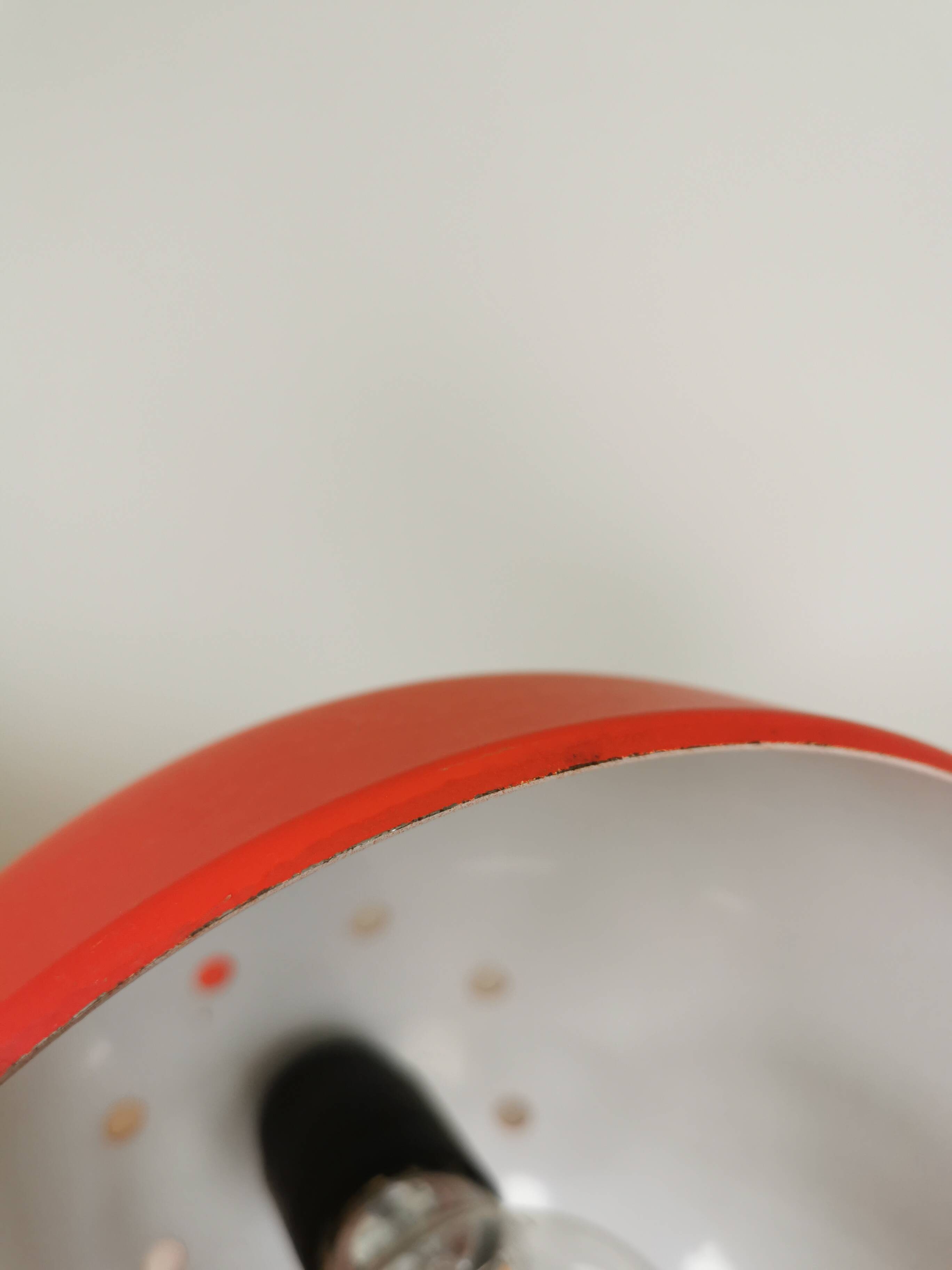 Vintage Orange Chrome Pendant Light: 1970s Space Age Lamp