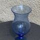 Blue blown glass tealight holder, Biot glassworks, collector's item