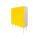 Vintage Schrank weis gelb