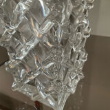 Vintage vase in molded glass and glass paste