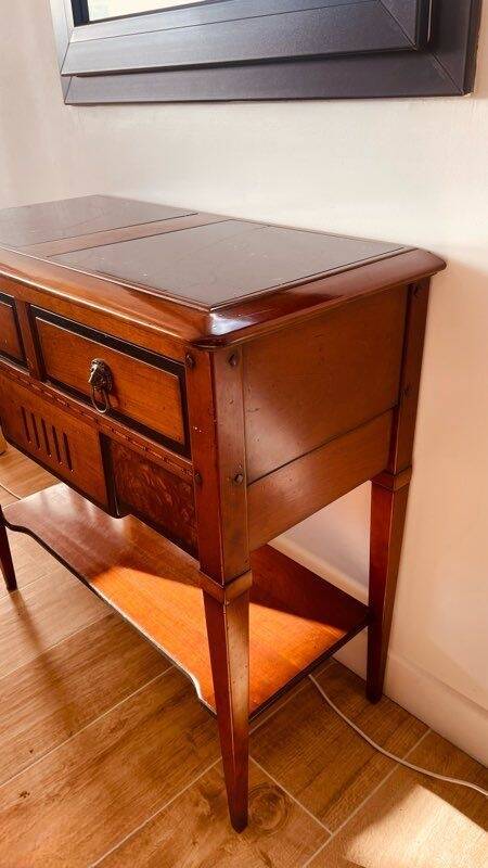 Antique console with marble top – hidden drawers – around 1900