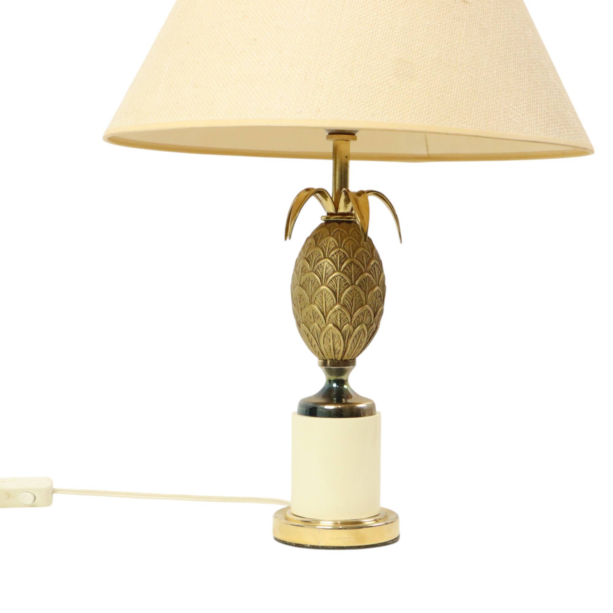 Brass Pineapple Lamp Style Maison Charles Hollywood Regency