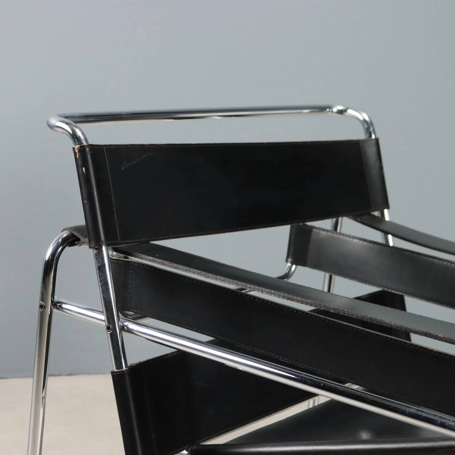 Fauteuil Wassily Gavina, design vintage Marcel Breuer, Italie, années 1970
