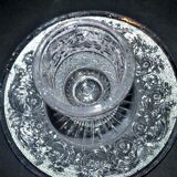 Old BACCARAT mustard maker in crystal molded with sandblasted arabesques