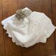 Nappe à thé coton blanc brodé
