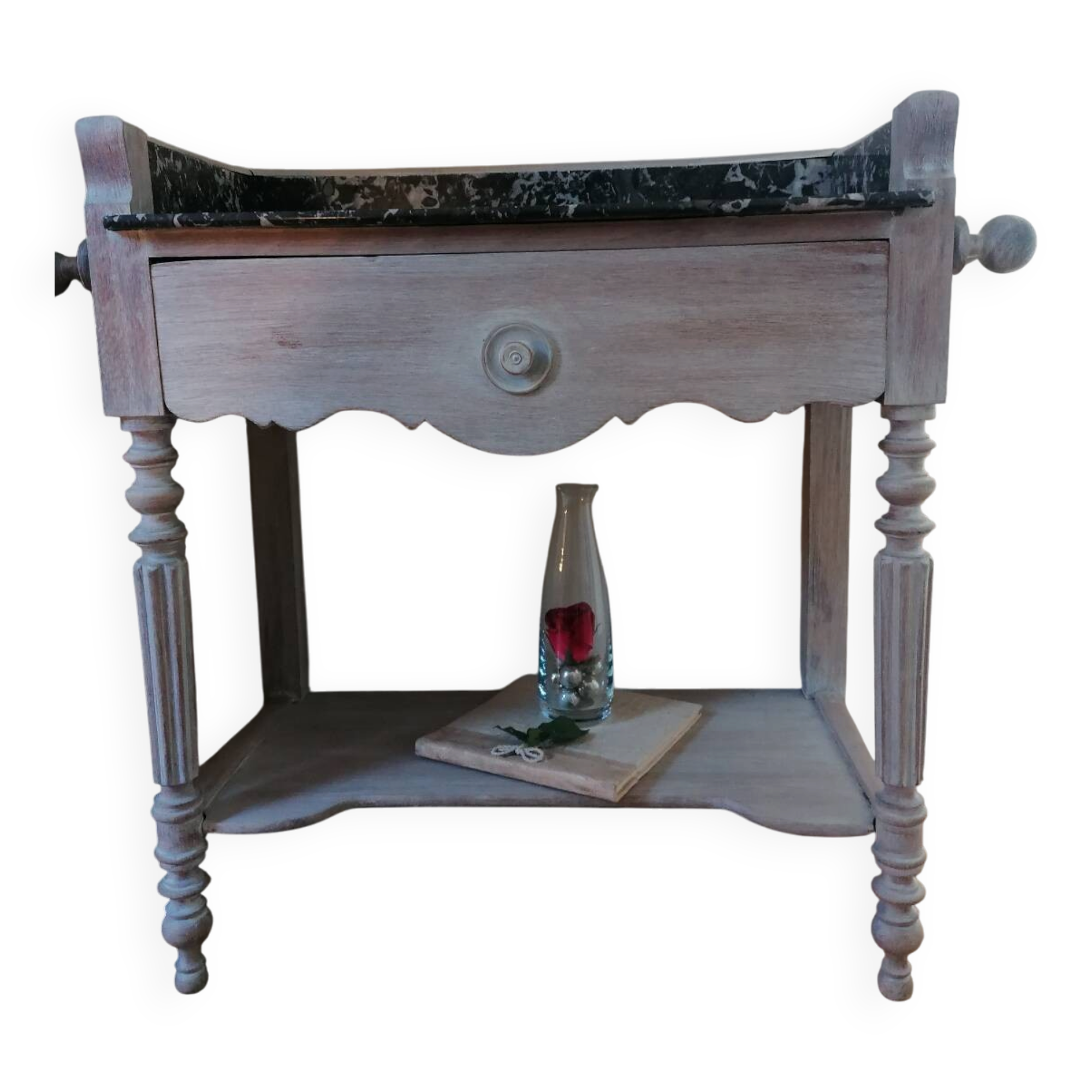 Beautiful antique dressing table, reimagined with a marble top.