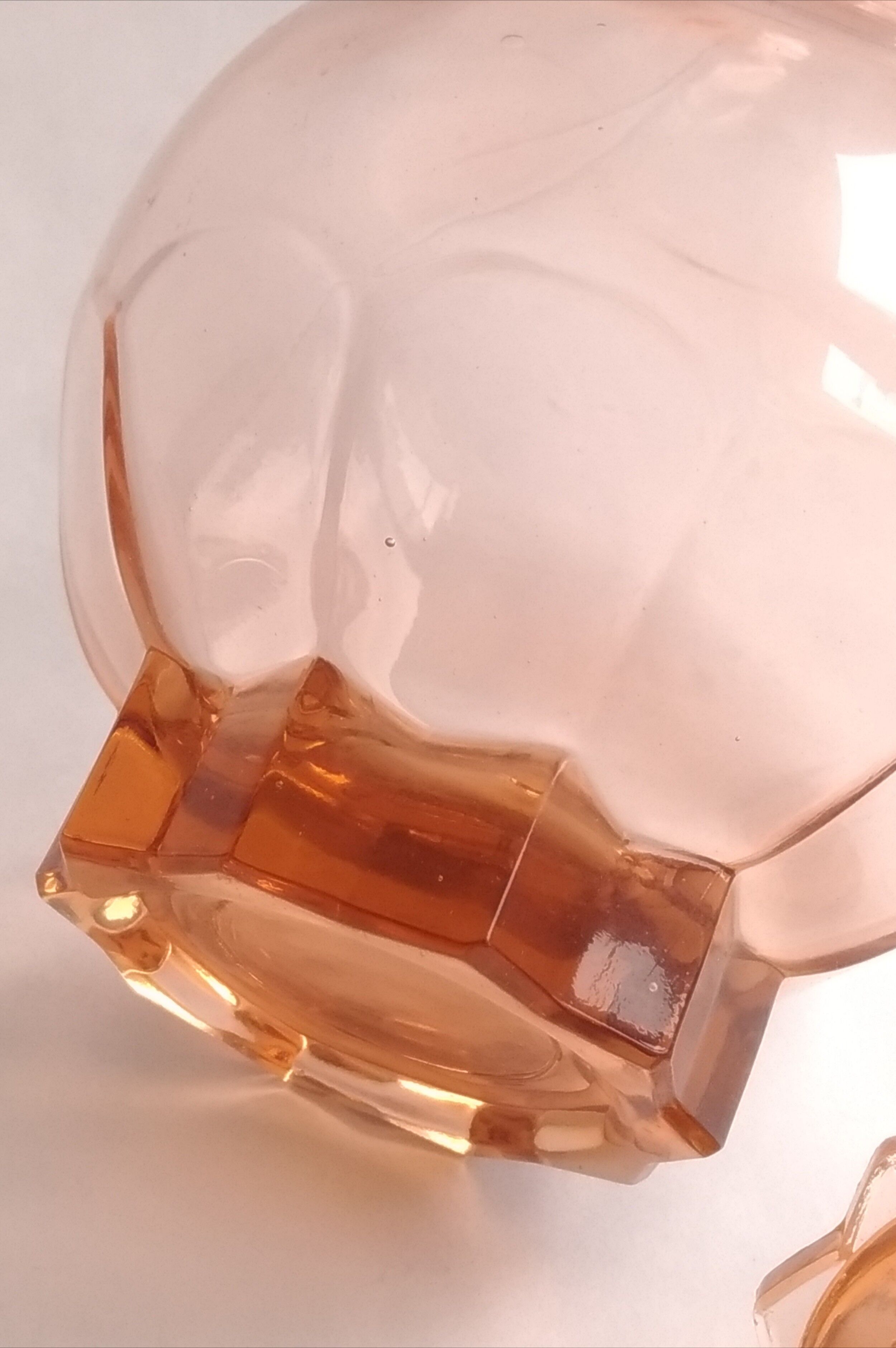 Pink glass carafe-art deco style-star stopper