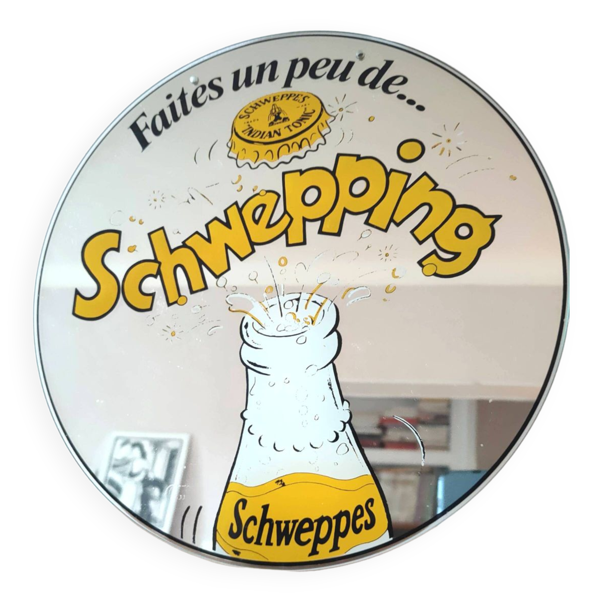 Vintage Schweppes advertising mirror