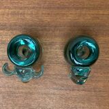 Vintage handmade African glass animal candle holders from Ngwenya Glass, set of 2.